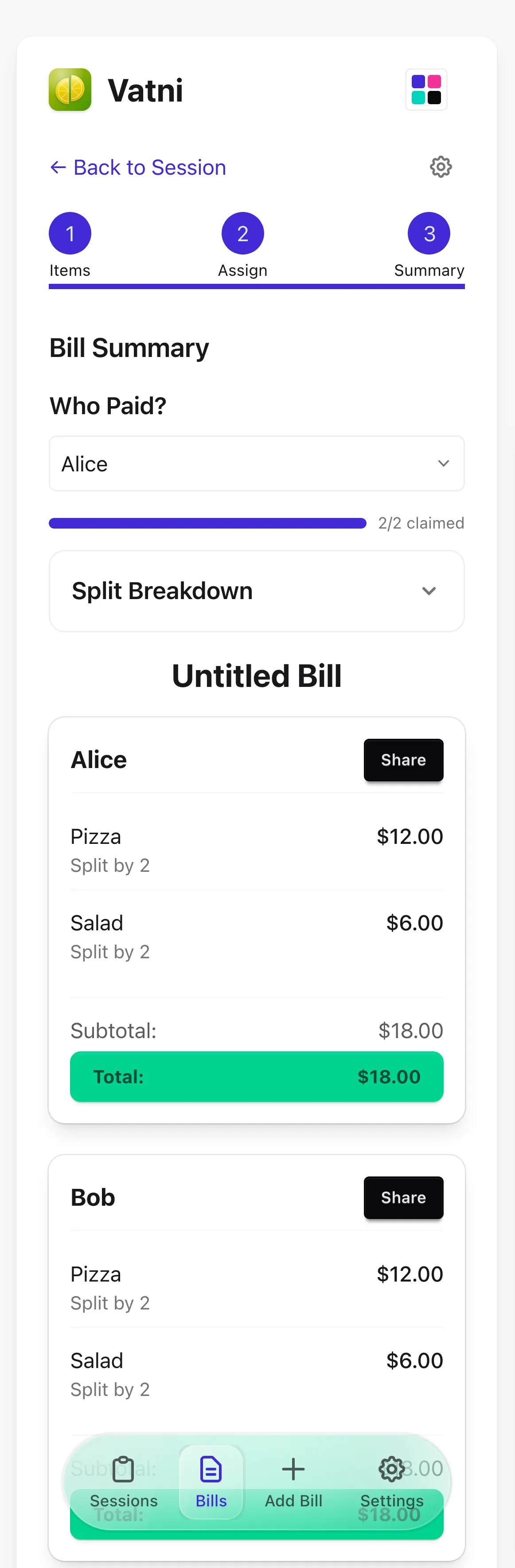 Bill summary
